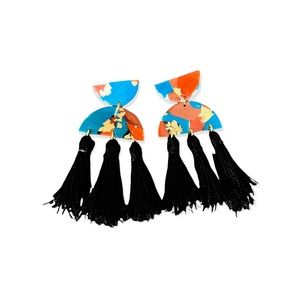 Terrazzo tassel earrings
